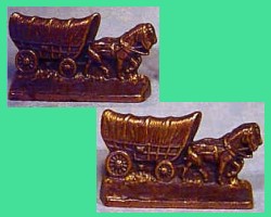 Metal Covered Wagon Bookends