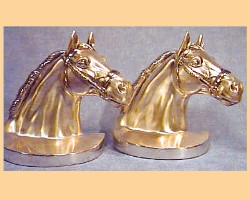 (image for) Hand Cast Metal Horse Head Bookends