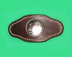 Leather Hair Clip with Concho