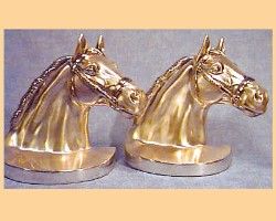 Hand Cast Metal Horse Head Bookends