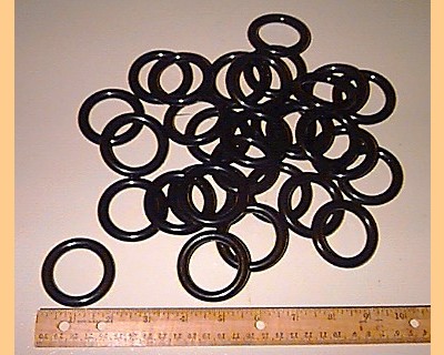 Lot of 30 Black Plastic Harness Rings